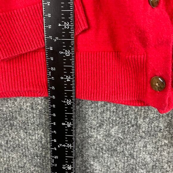 Eddie Bauer Cardigan Sweater Womens XL Red Wool Blend Button Front Vintage 90s - Picture 3 of 7